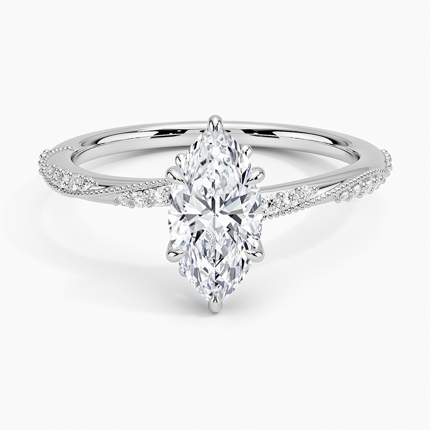 1.25 Karat Marquise Kesim Hidden Halo Tasarım Tektaş Laboratuvar Pırlanta Yüzük 18K  - Melora - Bold Diamonds