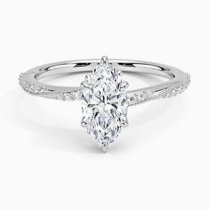 1.60 Carat Princess Halo Design Solitaire Lab Diamond Ring 18K - Florina 