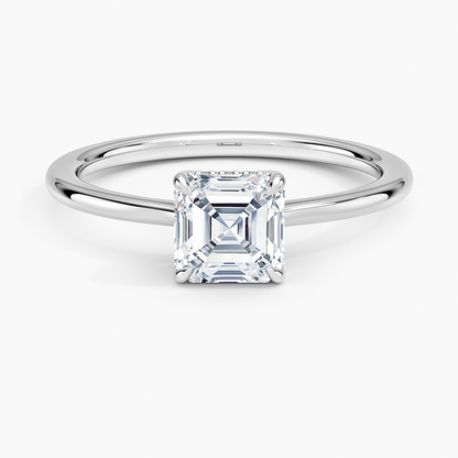 1.10 Asscher Kesim Hidden Halo Tasarım Tektaş Laboratuvar Pırlanta Yüzük - Tilora