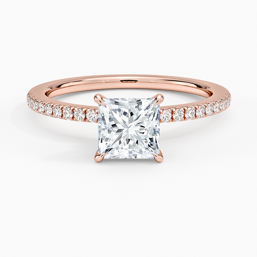 1.60 Carat Princess Halo Design Solitaire Lab Diamond Ring 18K - Florina 