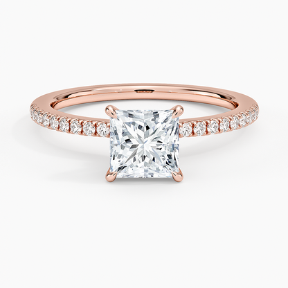 1.60 Carat Princess Halo Design Solitaire Lab Diamond Ring 18K - Florina 