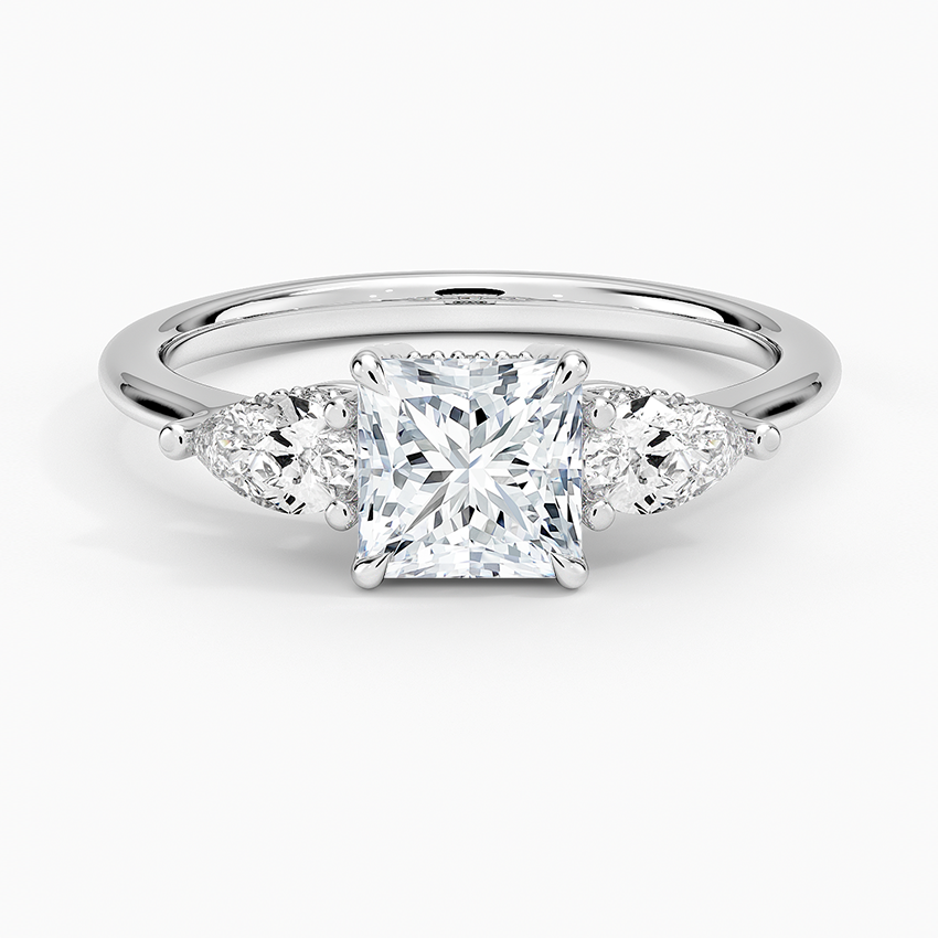 1.60 Carat Princess Halo Design Solitaire Lab Diamond Ring 18K - Florina 