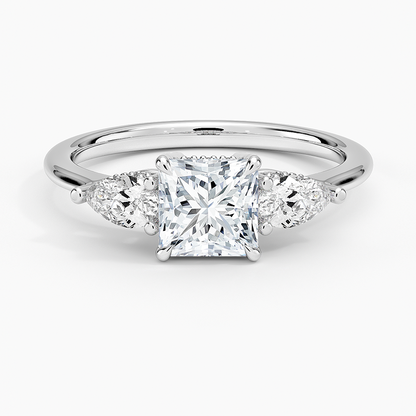 1.60 Carat Princess Halo Design Solitaire Lab Diamond Ring 18K - Florina 