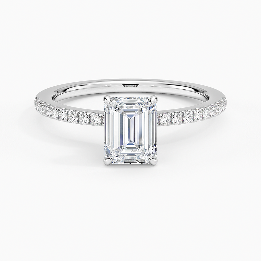 1.25 Karat Emerald Kesim Hidden Halo Tasarım Tektaş Laboratuvar Pırlanta Yüzük - Filora - Bold Diamonds