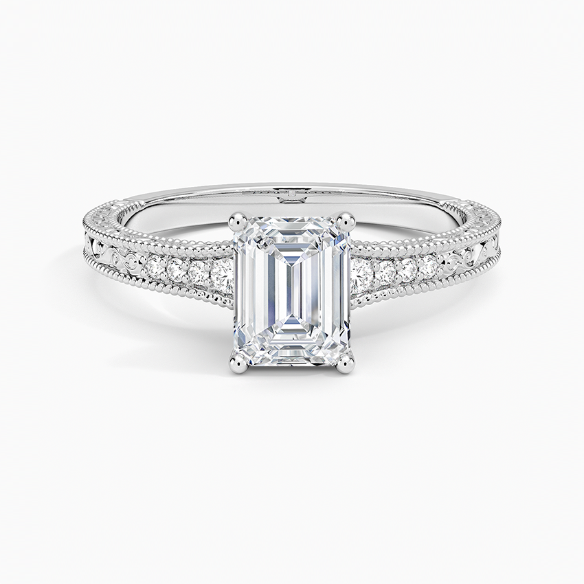 1.15 Karat Emerald Kesim Hidden Halo Tasarım Tektaş Laboratuvar Pırlanta Yüzük - Venice