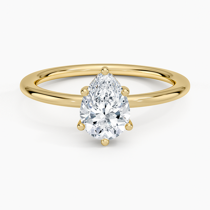 1.10 Damla Kesim Hidden Halo Tasarım Tektaş Laboratuvar Pırlanta Yüzük - Melara