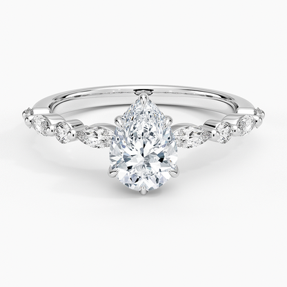 1.60 Carat Princess Halo Design Solitaire Lab Diamond Ring 18K - Florina 
