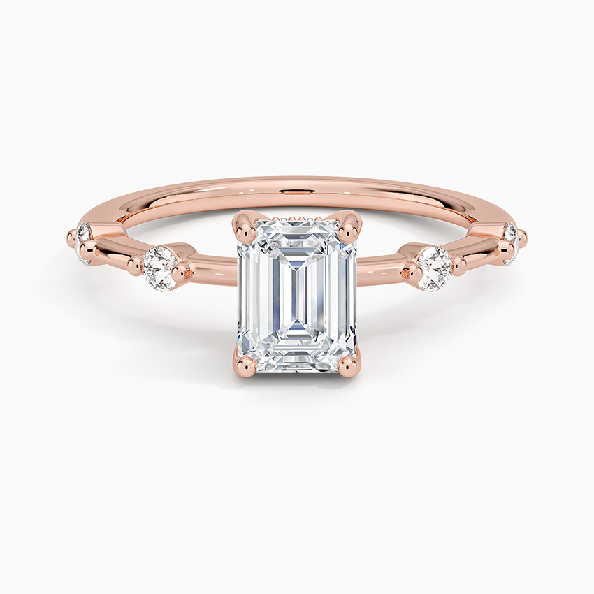 1.20 Emerald Kesim Hidden Halo Tasarım Tektaş Laboratuvar Pırlanta Yüzük  - Zelora