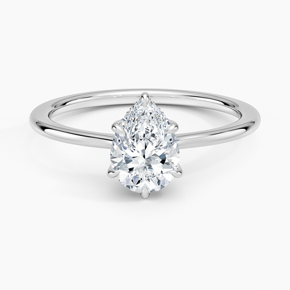 1.10 Damla Kesim Hidden Halo Tasarım Tektaş Laboratuvar Pırlanta Yüzük - Tilora