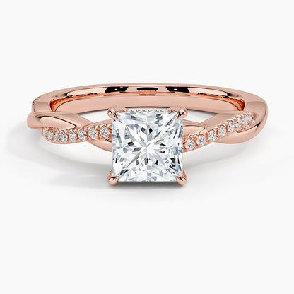 1.60 Carat Princess Halo Design Solitaire Lab Diamond Ring 18K - Florina 
