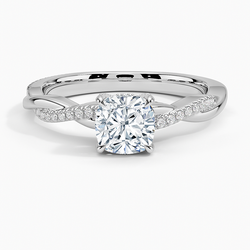 1.60 Carat Princess Halo Design Solitaire Lab Diamond Ring 18K - Florina 