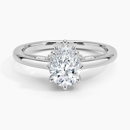 1.30 Damla Kesim Hidden Halo Tasarım Tektaş Laboratuvar Pırlanta Yüzük - Dalara