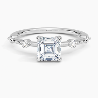 1.20 Karat Asscher Kesim Hidden Halo Tasarım Tektaş Laboratuvar Pırlanta Yüzük - Nice