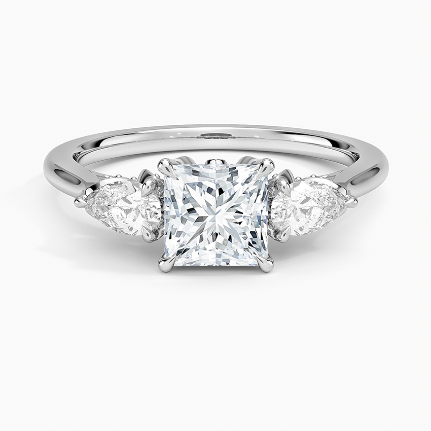 1.60 Carat Princess Halo Design Solitaire Lab Diamond Ring 18K - Florina 