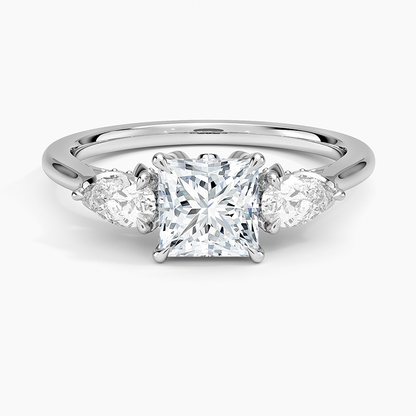 1.60 Carat Princess Halo Design Solitaire Lab Diamond Ring 18K - Florina 