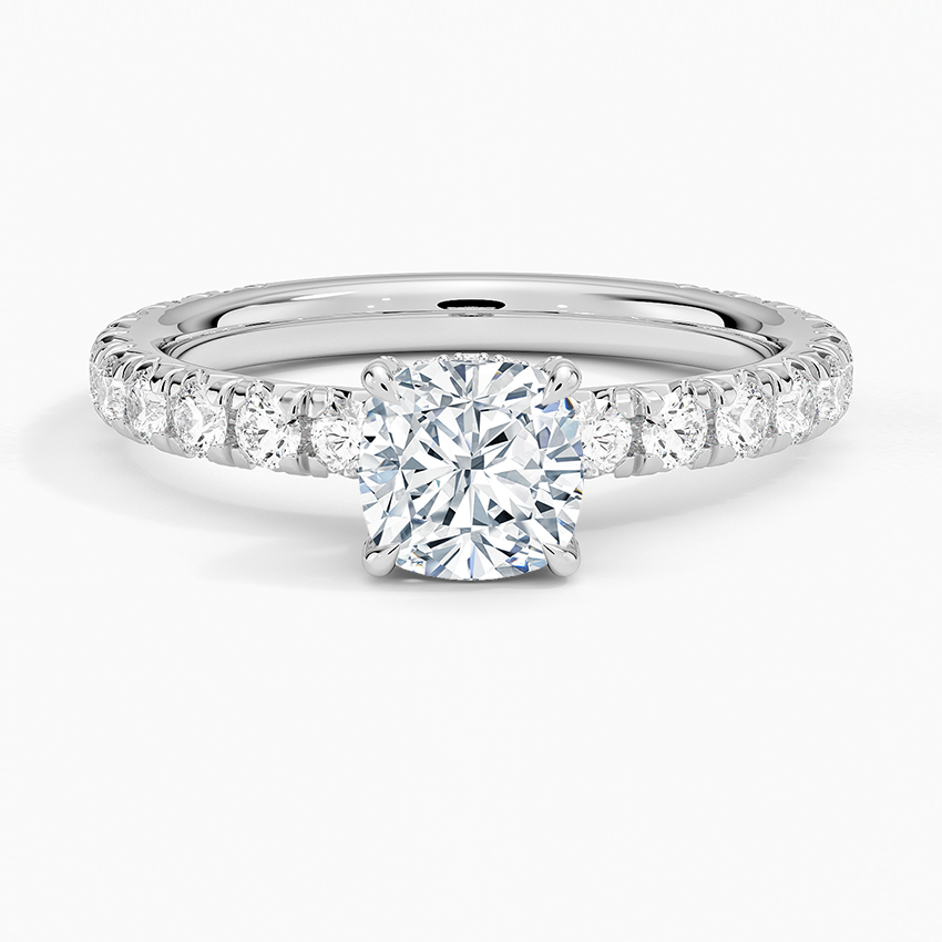 1.75 Karat Cushion Kesim Hidden Halo Tasarım Tektaş Laboratuvar Pırlanta Yüzük 18K  - Selora - Bold Diamonds