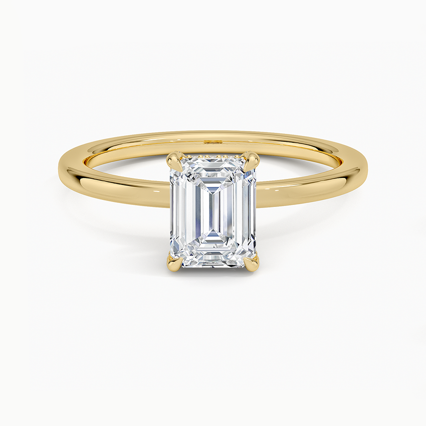 1.15 Karat Emerald Kesim Hidden Halo Tasarım Tektaş Laboratuvar Pırlanta Yüzük - Gilora - Bold Diamonds