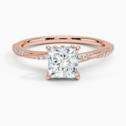 1.60 Carat Princess Halo Design Solitaire Lab Diamond Ring 18K - Florina 