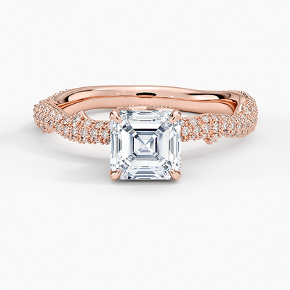 1.75 Asscher Kesim Hidden Halo Tasarım Tektaş Laboratuvar Pırlanta Yüzük - Filara