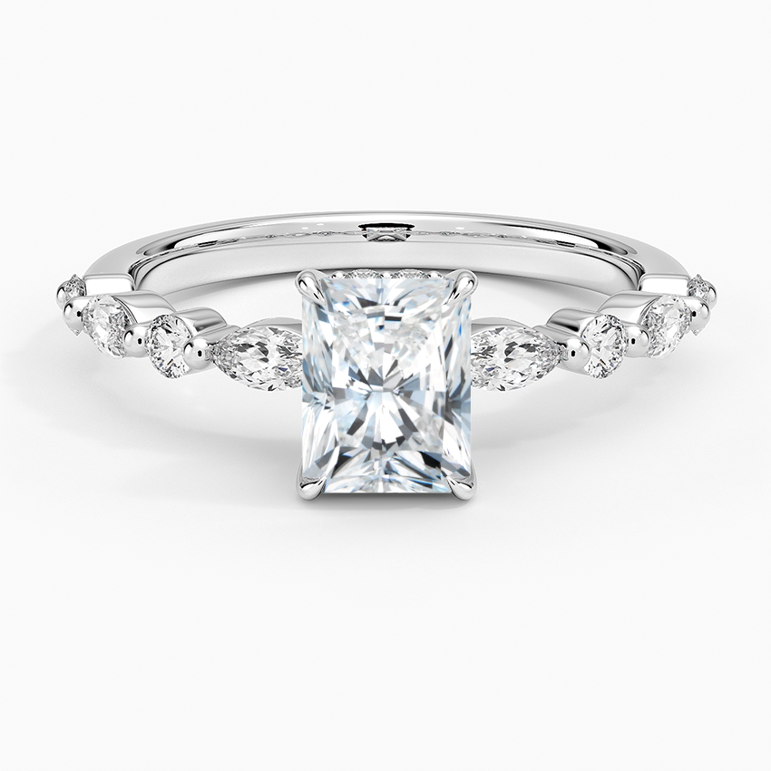 1.60 Carat Princess Halo Design Solitaire Lab Diamond Ring 18K - Florina 