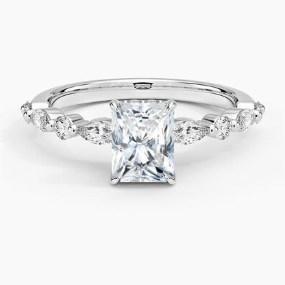 1.60 Carat Princess Halo Design Solitaire Lab Diamond Ring 18K - Florina 
