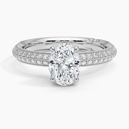 1.50 Oval Kesim Yarım Tur Tasarım Tektaş Laboratuvar Pırlanta Yüzük - Selara