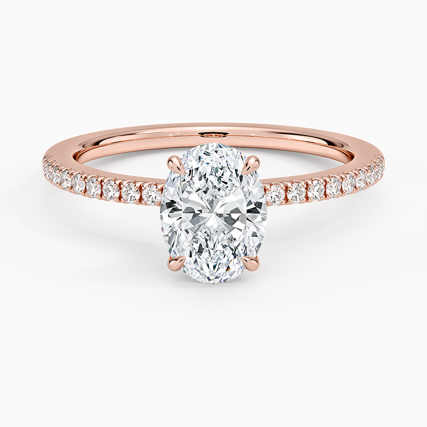 1.25 Karat Oval Kesim Hidden Halo Tasarım Tektaş Laboratuvar Pırlanta Yüzük - Filora - Bold Diamonds