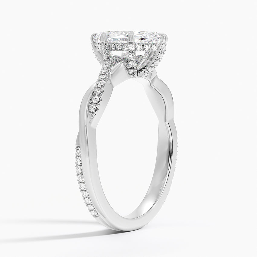 1.60 Carat Princess Halo Design Solitaire Lab Diamond Ring 18K - Florina 
