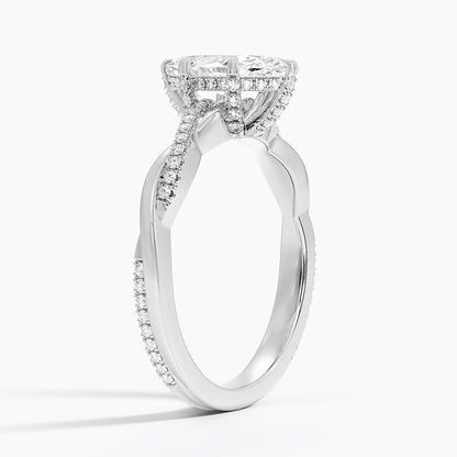 1.60 Carat Princess Halo Design Solitaire Lab Diamond Ring 18K - Florina 