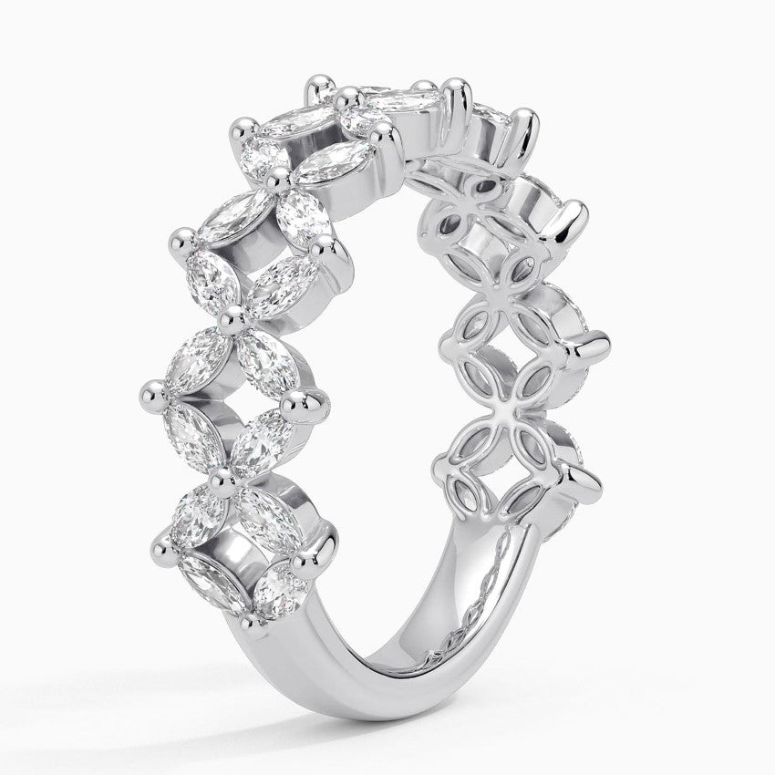 Özel Tasarım 1,50 Karat Markiz Kesim Laboratuvar Pırlanta Yüzük 18K - Bold Diamonds
