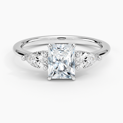 1.60 Carat Princess Halo Design Solitaire Lab Diamond Ring 18K - Florina 