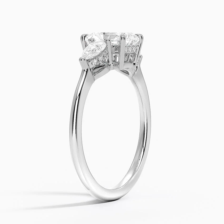 1.60 Carat Princess Halo Design Solitaire Lab Diamond Ring 18K - Florina 