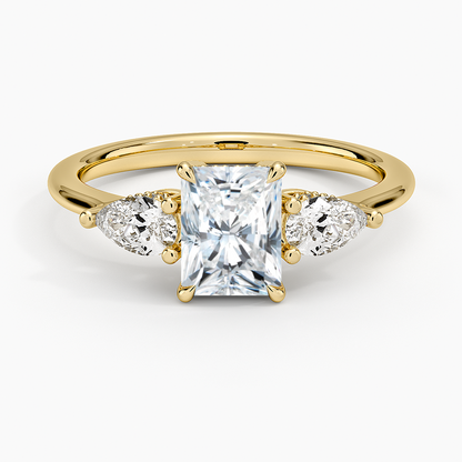 1.60 Carat Princess Halo Design Solitaire Lab Diamond Ring 18K - Florina 