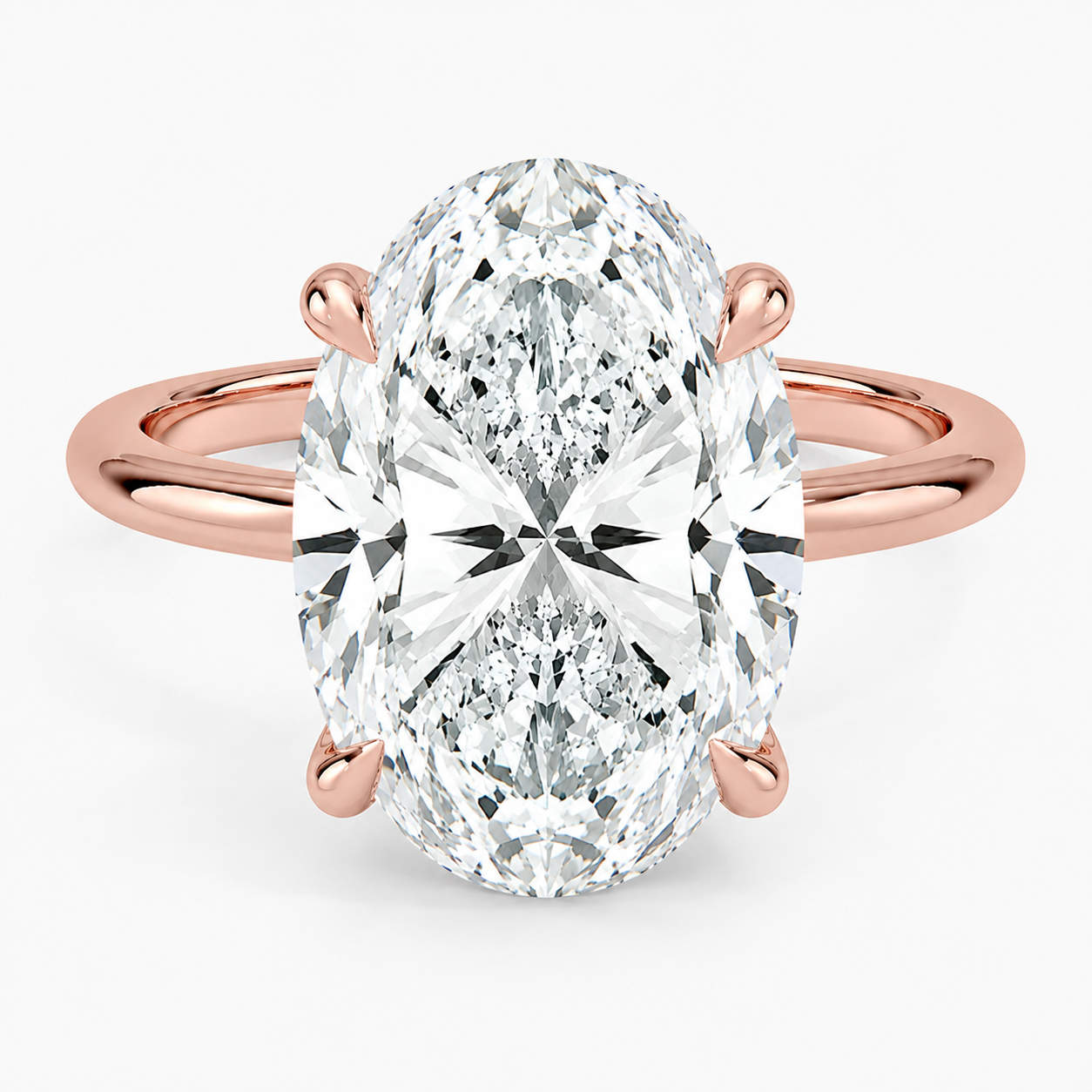 6.00 Karat D-VS Oval Tektaş Laboratuvar Pırlanta Yüzük - Bold Diamonds