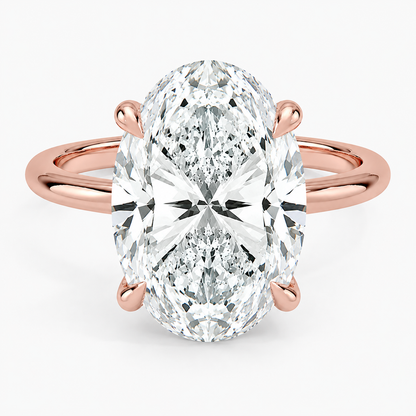 6.00 Karat D-VS Oval Tektaş Laboratuvar Pırlanta Yüzük - Bold Diamonds