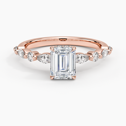 1.60 Carat Princess Halo Design Solitaire Lab Diamond Ring 18K - Florina 
