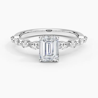 1.60 Carat Princess Halo Design Solitaire Lab Diamond Ring 18K - Florina 