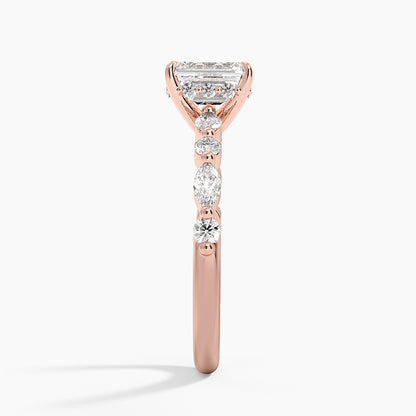 1.60 Carat Princess Halo Design Solitaire Lab Diamond Ring 18K - Florina 