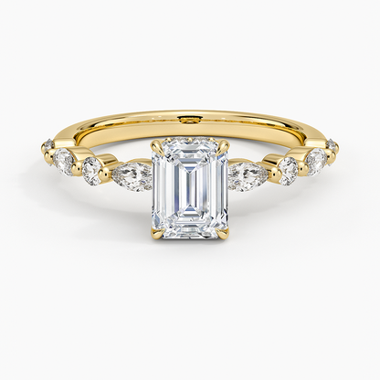 1.60 Carat Princess Halo Design Solitaire Lab Diamond Ring 18K - Florina 