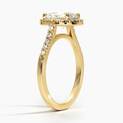 2.40 Karat Oval Halo Tasarım Tektaş Laboratuvar Pırlanta Yüzük  18k -Astrala - Bold Diamonds