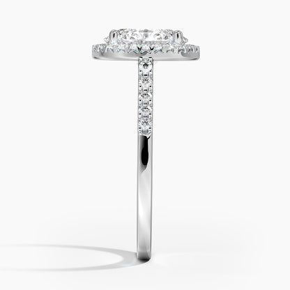 2.40 Karat Oval Halo Tasarım Tektaş Laboratuvar Pırlanta Yüzük  18k -Astrala - Bold Diamonds