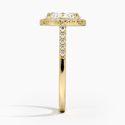 2.40 Karat Oval Halo Tasarım Tektaş Laboratuvar Pırlanta Yüzük  18k -Astrala - Bold Diamonds