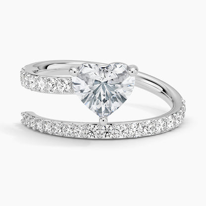 Sarmal 2,00 Karat Kalp Kesim Laboratuvar Pırlanta Yüzük 18K - Bold Diamonds