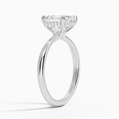2.10 Karat Asscher Kesim Hidden Halo Tasarım Tektaş Laboratuvar Pırlanta Yüzük 18K  - Alvora - Bold Diamonds