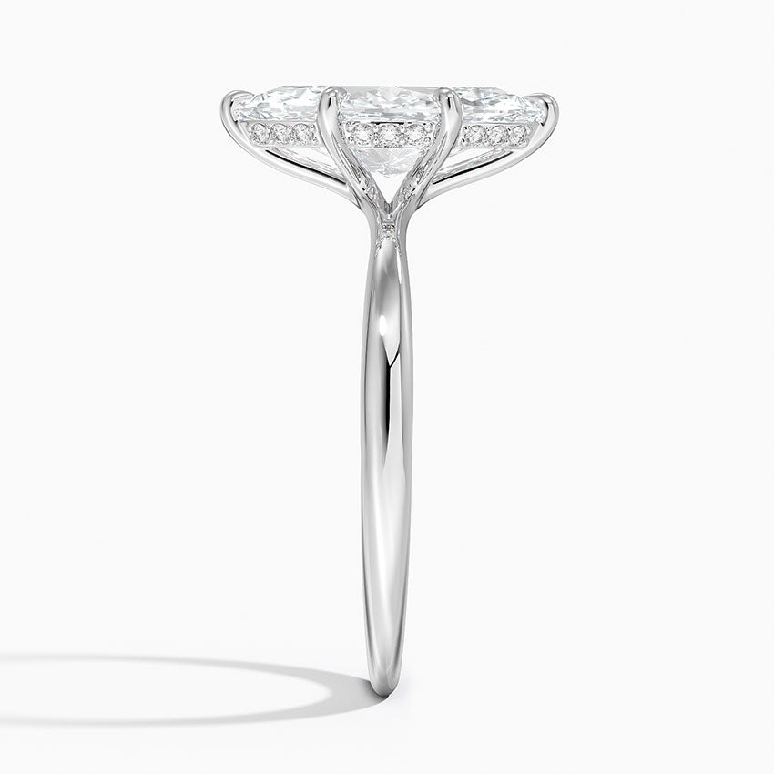 2.10 Karat Marquise Kesim Hidden Halo Tasarım Tektaş Laboratuvar Pırlanta Yüzük 18K  - Alvora - Bold Diamonds