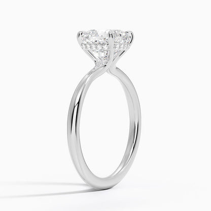 2.10 Karat Cushion Kesim Hidden Halo Tasarım Tektaş Laboratuvar Pırlanta Yüzük 18K  - Alvora - Bold Diamonds