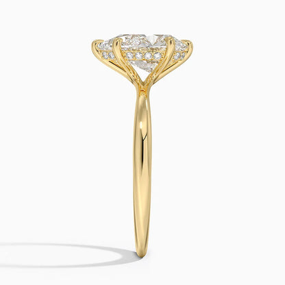 2.10 Karat Pear Kesim Hidden Halo Tasarım Tektaş Laboratuvar Pırlanta Yüzük 18K  - Alvora - Bold Diamonds