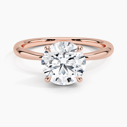 2.10 Karat Hidden Halo Tasarım Tektaş Laboratuvar Pırlanta Yüzük 18K  - Alvora - Bold Diamonds