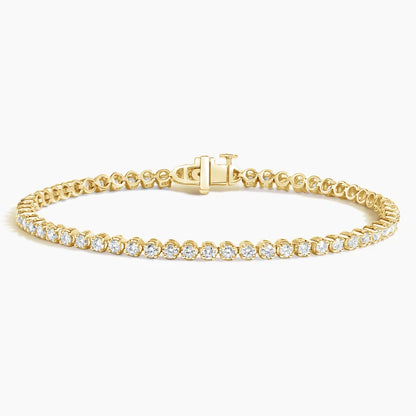 Su Yolu Model 2.00 Karat Yuvarlak Kesim Laboratuvar Pırlanta Bileklik 18K - Bold Diamonds