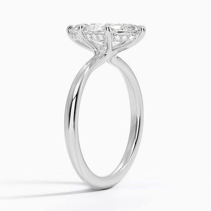 2.10 Karat Marquise Kesim Hidden Halo Tasarım Tektaş Laboratuvar Pırlanta Yüzük 18K  - Alvora - Bold Diamonds